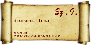 Szemerei Irma névjegykártya